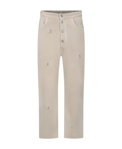 Mm6 Maison Margiela Logo Trouser Suit In Nude