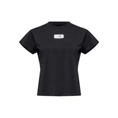 Mm6 Maison Margiela Patch Cotton T-shirt In Black