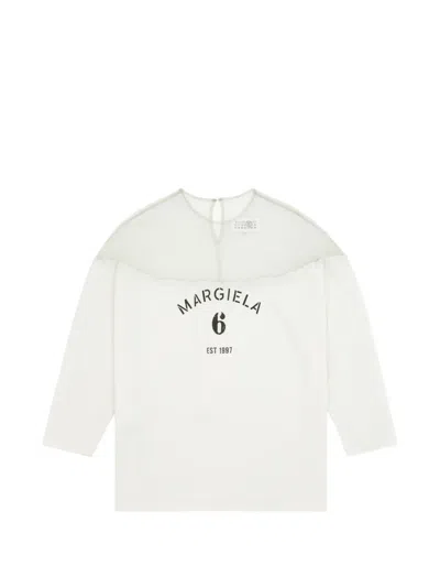 Mm6 Maison Margiela Logo T-shirt In White