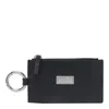 Mm6 Maison Margiela Leather Wallets With Keyring And Metallic Ring In Black