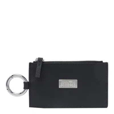 Mm6 Maison Margiela Logo Wallet In Black