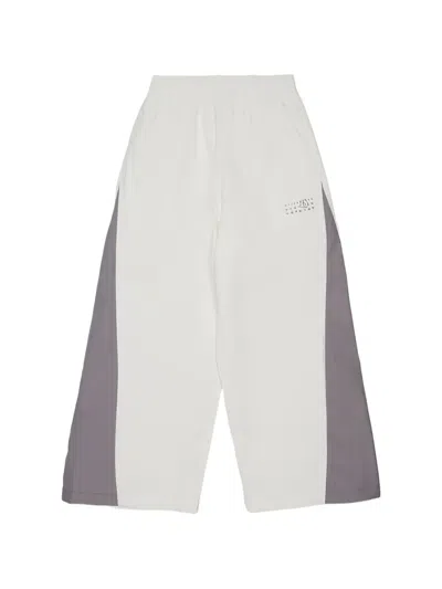 Mm6 Maison Margiela Logo-detail Panelled Track Pants In White