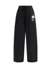 Mm6 Maison Margiela Logo Joggers In Washed Black