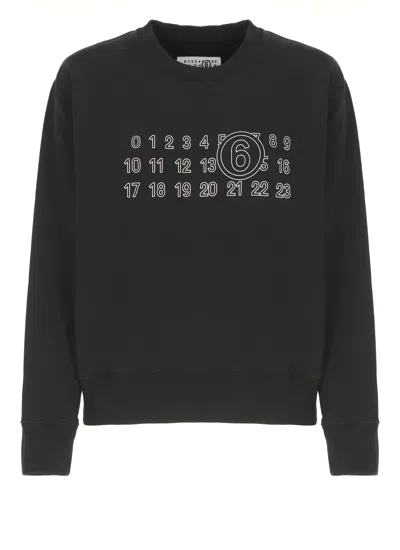 Mm6 Maison Margiela Logoed Sweatshirt In Black