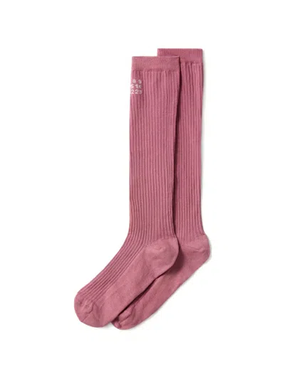 Mm6 Maison Margiela Logo-embellishment Socks In Pink