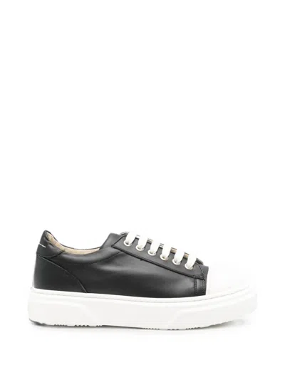Mm6 Maison Margiela Kids' Logo-embossed Panelled Sneakers In Black