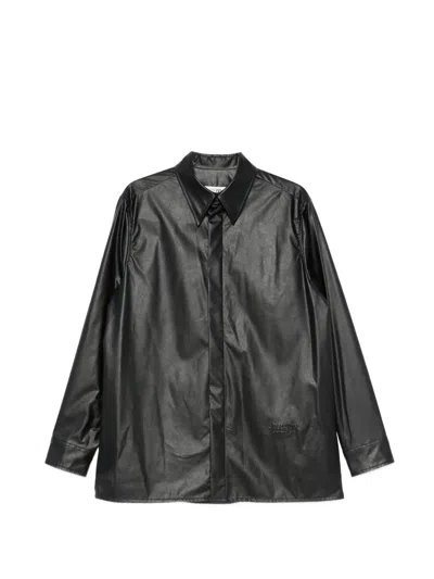 Mm6 Maison Margiela Logo-embossed Shirt In Black