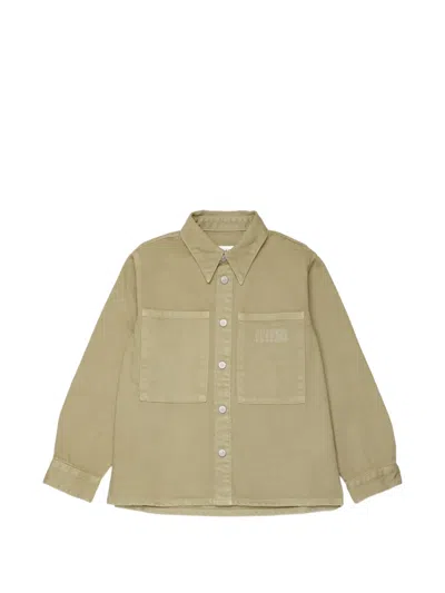 Mm6 Maison Margiela Kids' Logo-embroidered Denim Shirt In Multi