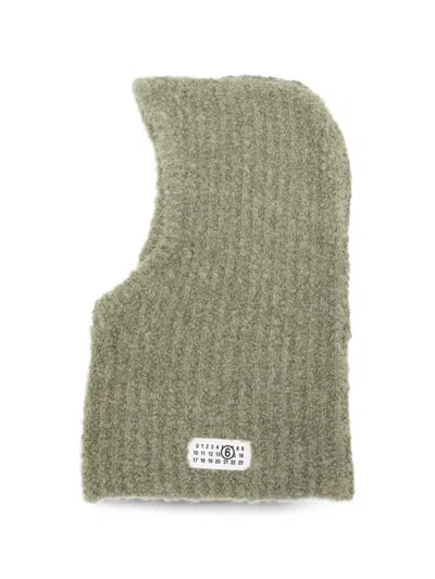 Mm6 Maison Margiela Logo-patch Balaclava In Green