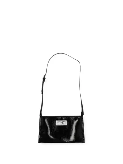 Mm6 Maison Margiela Kids' Logo-patch Shoulder Bag In Black