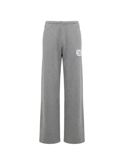 Mm6 Maison Margiela Logo-patch Track Pants In Gray