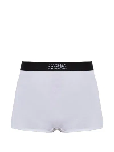Mm6 Maison Margiela Logo-print Boxer Shorts In White