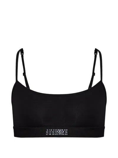 Mm6 Maison Margiela Logo-print Bra In Black