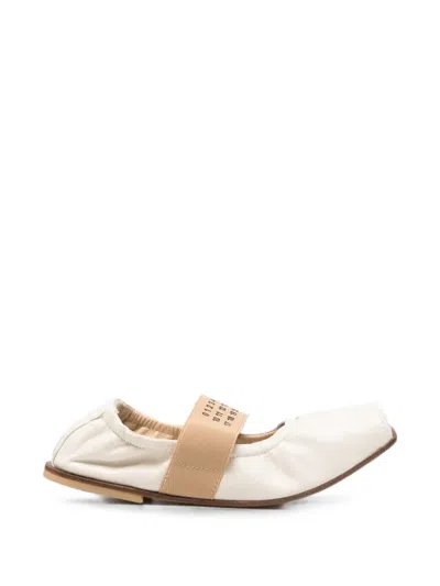 Mm6 Maison Margiela Kids' Logo-print Elasticated-strap Ballet Flats In Multi