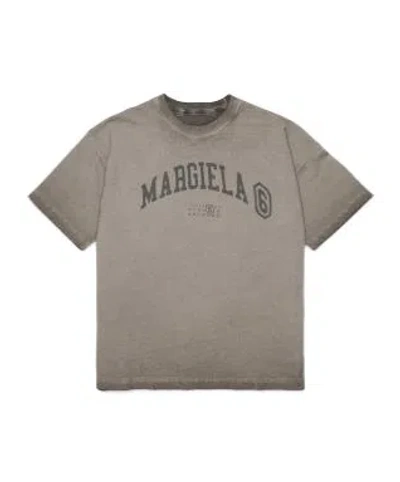 Mm6 Maison Margiela Kids' Logo-print Garment-dyed T-shirt In Neutral