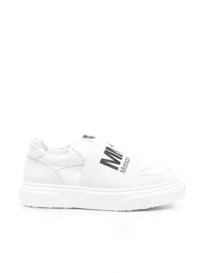 Mm6 Maison Margiela Kids' Logo-print Panelled Sneakers In White