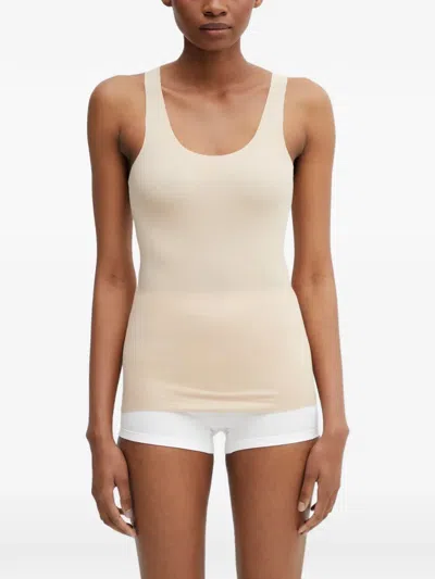 Mm6 Maison Margiela Logo-print Tank Top In Neutral