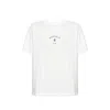 Mm6 Maison Margiela Logo Cotton Crew Neck Short Sleeve T-shirt In White