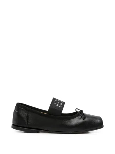 Mm6 Maison Margiela Kids' Logo-strap Bow-detail Ballet Flats In Multi