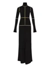Mm6 Maison Margiela Long Black Dress With High Neck  In Black
