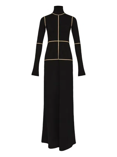Mm6 Maison Margiela Long Black Dress With High Neck