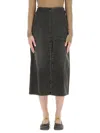 Mm6 Maison Margiela Mm6 By Maison Margiela Long Denim Skirt In Grey