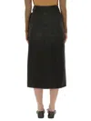 Mm6 Maison Margiela Long Denim Skirt In Grey