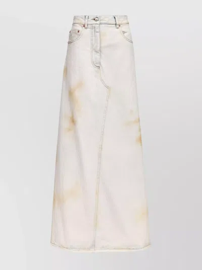 Mm6 Maison Margiela Long Denim Skirt High Waist In White