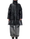 Mm6 Maison Margiela Signature Long Padded Down Jacket In Black