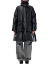 Mm6 Maison Margiela Signature Long Padded Down Jacket In Black