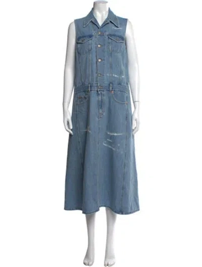 Pre-owned Mm6 Maison Margiela Long Dress In Blue