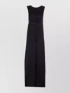 Mm6 Maison Margiela Long Dress With Shoulder Epaulettes And Splits