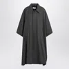 Mm6 Maison Margiela Grey Coat With Wool Trim In Black
