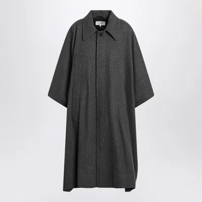 Mm6 Maison Margiela Long Gray Cape Coat In Gold