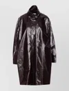 Mm6 Maison Margiela Long Length Shiny Finish Jacket In Brown