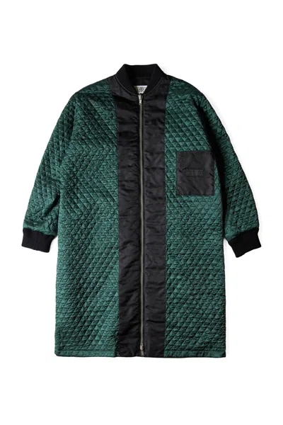 Mm6 Maison Margiela Long Nylon Reversible Bomber Coat Black
