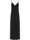 Mm6 Maison Margiela Mm6 By Maison Margiela Three Way Silk Dress With Deep V-neckline In Black