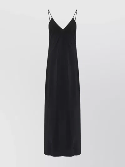 MM6 MAISON MARGIELA LONG SILK DRESS WITH ADJUSTABLE SPAGHETTI STRAPS