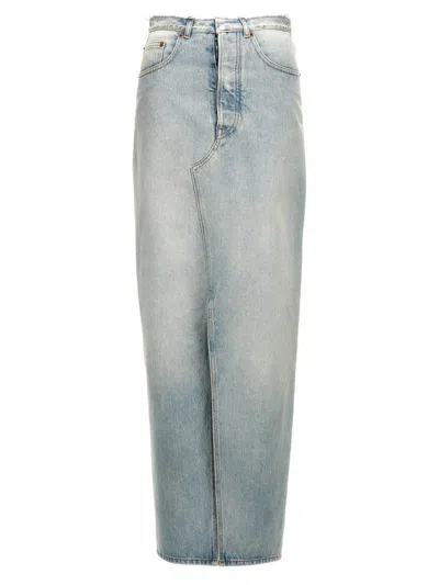 Mm6 Maison Margiela Long Skirt Slits In Blue