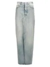 Mm6 Maison Margiela Blue Slit Denim Maxi Skirt In Clear Blue