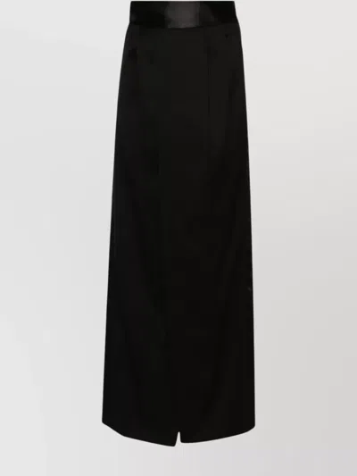 Mm6 Maison Margiela Long Skirt With Adjustable Back Strap In Black