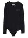 Mm6 Maison Margiela Long-sleeve Bodysuit In Black
