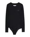 Mm6 Maison Margiela Long-sleeve Bodysuit In Black