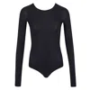 Mm6 Maison Margiela Long-sleeve Bodysuit In Black