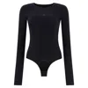 Mm6 Maison Margiela Numbers-logo Long-sleeve Bodysuit In Black