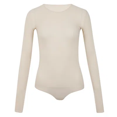 Mm6 Maison Margiela Long-sleeve Bodysuit In Neutral
