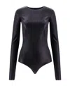 Mm6 Maison Margiela Long-sleeve Faux-leather Body In Black