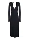 Mm6 Maison Margiela Mm6 By Maison Margiela Long Sleeve Fitted Maxi Dress With Deep V-neckline
