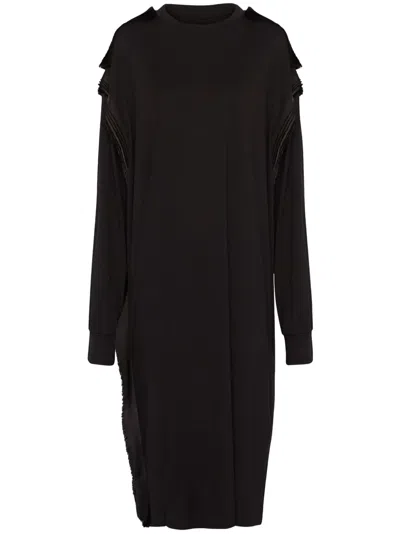 Mm6 Maison Margiela Long-sleeve Midi Dress In 900 Black