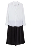 Mm6 Maison Margiela Numbers-motif Cotton Maxi Dress In White/black